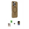 MARSİLYAN™- iPhone 16 Pro Max Kılıf Çekirdek Modern Prime - Siyah Buffer Hayalet Cam Ekran Koruyucu + Raze Metal Kamera Lens - NLGY