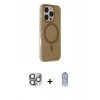MARSİLYAN™- iPhone 16 Pro Max Kılıf Çekirdek Modern Prime - Siyah Joko Magic 5D Cam + Pers Alüminyum Kamera Lens - GI
