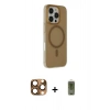 MARSİLYAN™- iPhone 16 Pro Max Kılıf Çekirdek Modern Prime - Siyah Joko Magic 5D Hayalet Cam + Çöl Titanyum Pers Alüminyum Kamera Lens