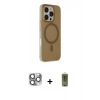 MARSİLYAN™- iPhone 16 Pro Max Kılıf Çekirdek Modern Prime - Siyah Joko Magic 5D Hayalet Cam + Pers Alüminyum Kamera Lens - GI
