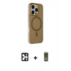 MARSİLYAN™- iPhone 16 Pro Max Kılıf Çekirdek Modern Prime - Siyah Joko Magic 5D Hayalet Cam + PVD Metal Kamera Lens - GS