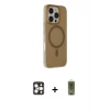 MARSİLYAN™- iPhone 16 Pro Max Kılıf Çekirdek Modern Prime - Siyah Joko Magic 5D Hayalet Cam + PVD Metal Kamera Lens - GD