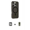 MARSİLYAN™- iPhone 16 Pro Max Kılıf Çekirdek Modern Prime - Siyah Joko Magic 5D Hayalet Cam + PVD Metal Kamera Lens - GS