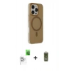 MARSİLYAN™- iPhone 16 Pro Max Kılıf Çekirdek Modern Prime - Siyah Joko Magic 5D Hayalet Cam + Raze Metal Kamera Lens - BZ
