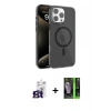 MARSİLYAN™- iPhone 16 Pro Max Kılıf Doruk Doku Özel Seri - Şeffaf 360 Full Body Arka Koruyucu + Bilvis Titan Kamera Lens - TMGI