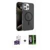 MARSİLYAN™- iPhone 16 Pro Max Kılıf Doruk Doku Özel Seri - Şeffaf 360 Full Body Arka Koruyucu + Bilvis Titan Kamera Lens - SH
