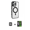 MARSİLYAN™- iPhone 16 Pro Max Kılıf Doruk Doku Özel Seri - Şeffaf 360 Full Body Arka Koruyucu + PVD Metal Kamera Lens - SH