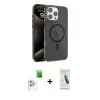 MARSİLYAN™- iPhone 16 Pro Max Kılıf Doruk Doku Özel Seri - Şeffaf Pasifik Cam Ekran Koruyucu + Raze Metal Kamera Lens - BZ