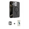 MARSİLYAN™- iPhone 16 Pro Max Kılıf Doruk Doku Özel Seri - Şeffaf Pasifik Cam Ekran Koruyucu + PVD Metal Kamera Lens - GS