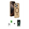 MARSİLYAN™- iPhone 16 Pro Max Kılıf Doruk Doku Özel Seri - Siyah 360 Mat Full Body Arka Koruyucu + Raze Metal Kamera Lens - BZ