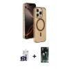 MARSİLYAN™- iPhone 16 Pro Max Kılıf Doruk Doku Özel Seri - Siyah 360 Mat Full Body Arka Koruyucu + Bilvis Titan Kamera Lens - TMGI