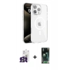 MARSİLYAN™- iPhone 16 Pro Max Kılıf Doruk Doku Özel Seri - Siyah 360 Mat Full Body Arka Koruyucu + Bilvis Titan Kamera Lens - GS