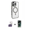 MARSİLYAN™- iPhone 16 Pro Max Kılıf Doruk Doku Özel Seri - Siyah 360 Mat Full Body Arka Koruyucu + Bilvis Titan Kamera Lens - GS