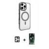 MARSİLYAN™- iPhone 16 Pro Max Kılıf Doruk Doku Özel Seri - Siyah 360 Mat Full Body Arka Koruyucu + PVD Metal Kamera Lens - GS