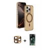 MARSİLYAN™- iPhone 16 Pro Max Kılıf Doruk Doku Özel Seri - Siyah 360 Mat Full Body Arka Koruyucu + Pers Alüminyum Kamera Lens - CLTM