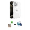 MARSİLYAN™- iPhone 16 Pro Max Kılıf Doruk Doku Özel Seri - Siyah 3D Antistatik Seramik Nano Ekran Koruyucu + Raze Metal Kamera Lens - CLTM