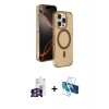 MARSİLYAN™- iPhone 16 Pro Max Kılıf Doruk Doku Özel Seri - Siyah 3D Antistatik Seramik Nano Ekran Koruyucu + Bilvis Titan Kamera Lens - GS