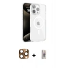 MARSİLYAN™- iPhone 16 Pro Max Kılıf Doruk Doku Özel Seri - Siyah Bilvis 3D Cam Ekran Koruyucu + Çöl Titanyum Pers Alüminyum Kamera Lens