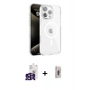 MARSİLYAN™- iPhone 16 Pro Max Kılıf Doruk Doku Özel Seri - Siyah Bilvis 3D Cam Ekran Koruyucu + Bilvis Titan Kamera Lens - SH