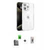 MARSİLYAN™- iPhone 16 Pro Max Kılıf Doruk Doku Özel Seri - Siyah Bilvis 3D Cam Ekran Koruyucu + Raze Metal Kamera Lens - SH