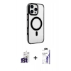 MARSİLYAN™- iPhone 16 Pro Max Kılıf Doruk Doku Özel Seri - Siyah Bilvis 3X AR HD Cam Ekran Koruyucu + Bilvis Titan Kamera Lens - TMGI