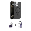 MARSİLYAN™- iPhone 16 Pro Max Kılıf Doruk Doku Özel Seri - Siyah Bilvis 3X AR HD Cam Ekran Koruyucu + Bilvis Titan Kamera Lens - TMGI