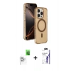 MARSİLYAN™- iPhone 16 Pro Max Kılıf Doruk Doku Özel Seri - Siyah Bilvis 3X AR HD Cam Ekran Koruyucu + Raze Metal Kamera Lens - BZ