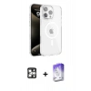 MARSİLYAN™- iPhone 16 Pro Max Kılıf Doruk Doku Özel Seri - Siyah Bilvis 5in1 3D Magic Cam Ekran Koruyucu + PVD Metal Kamera Lens - GS