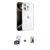 MARSİLYAN™- iPhone 16 Pro Max Kılıf Doruk Doku Özel Seri - Siyah Bilvis Hayalet Cam Ekran Koruyucu + Bilvis Titan Kamera Lens - GS
