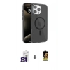 MARSİLYAN™- iPhone 16 Pro Max Kılıf Doruk Doku Özel Seri - Siyah Buffer Cam Ekran Koruyucu + Bilvis Titan Kamera Lens - TMGI