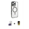 MARSİLYAN™- iPhone 16 Pro Max Kılıf Doruk Doku Özel Seri - Siyah Buffer Cam Ekran Koruyucu + Bilvis Titan Kamera Lens - TMGI