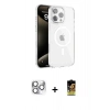 MARSİLYAN™- iPhone 16 Pro Max Kılıf Doruk Doku Özel Seri - Siyah Buffer Cam Ekran Koruyucu + Pers Alüminyum Kamera Lens - GS