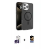 MARSİLYAN™- iPhone 16 Pro Max Kılıf Doruk Doku Özel Seri - Siyah Buffer Hayalet Cam Ekran Koruyucu + Bilvis Titan Kamera Lens - TMGI