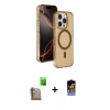MARSİLYAN™- iPhone 16 Pro Max Kılıf Doruk Doku Özel Seri - Siyah Buffer Hayalet Cam Ekran Koruyucu + Raze Metal Kamera Lens - CLTM