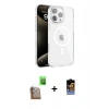 MARSİLYAN™- iPhone 16 Pro Max Kılıf Doruk Doku Özel Seri - Siyah Buffer Hayalet Cam Ekran Koruyucu + Raze Metal Kamera Lens - CLTM