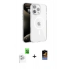 MARSİLYAN™- iPhone 16 Pro Max Kılıf Doruk Doku Özel Seri - Siyah Buffer Hayalet Cam Ekran Koruyucu + Raze Metal Kamera Lens - BZ