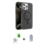 MARSİLYAN™- iPhone 16 Pro Max Kılıf Doruk Doku Özel Seri - Siyah Joko Magic 5D Cam + Raze Metal Kamera Lens - BZ