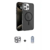 MARSİLYAN™- iPhone 16 Pro Max Kılıf Doruk Doku Özel Seri - Siyah Joko Magic 5D Cam + Pers Alüminyum Kamera Lens - GI