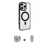 MARSİLYAN™- iPhone 16 Pro Max Kılıf Doruk Doku Özel Seri - Siyah Joko Magic 5D Cam + Pers Alüminyum Kamera Lens - GI