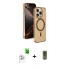 MARSİLYAN™- iPhone 16 Pro Max Kılıf Doruk Doku Özel Seri - Siyah Joko Magic 5D Hayalet Cam + Raze Metal Kamera Lens - BZ