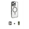 MARSİLYAN™- iPhone 16 Pro Max Kılıf Doruk Doku Özel Seri - Siyah Joko Magic 5D Hayalet Cam + PVD Metal Kamera Lens - GD