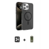 MARSİLYAN™- iPhone 16 Pro Max Kılıf Doruk Doku Özel Seri - Siyah Joko Magic 5D Hayalet Cam + PVD Metal Kamera Lens - SH
