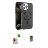 MARSİLYAN™- iPhone 16 Pro Max Kılıf Doruk Doku Özel Seri - Siyah Joko Magic 5D Hayalet Cam + Raze Metal Kamera Lens - NLGY