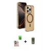 MARSİLYAN™- iPhone 16 Pro Max Kılıf Doruk Doku Özel Seri - Siyah Joko Magic 5D Hayalet Cam + Raze Metal Kamera Lens - NLGY