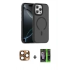 MARSİLYAN™- iPhone 16 Pro Max Kılıf Doruk Form Serisi - Şeffaf 360 Full Body Arka Koruyucu + Çöl Titanyum Pers Alüminyum Kamera Lens