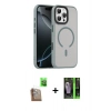 MARSİLYAN™- iPhone 16 Pro Max Kılıf Doruk Form Serisi - Şeffaf 360 Full Body Arka Koruyucu + Raze Metal Kamera Lens - CLTM
