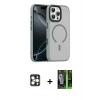 MARSİLYAN™- iPhone 16 Pro Max Kılıf Doruk Form Serisi - Şeffaf 360 Full Body Arka Koruyucu + PVD Metal Kamera Lens - GD