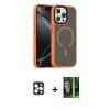 MARSİLYAN™- iPhone 16 Pro Max Kılıf Doruk Form Serisi - Şeffaf 360 Full Body Arka Koruyucu + PVD Metal Kamera Lens - GD