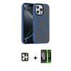 MARSİLYAN™- iPhone 16 Pro Max Kılıf Doruk Form Serisi - Şeffaf 360 Full Body Arka Koruyucu + PVD Metal Kamera Lens - GD