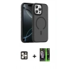 MARSİLYAN™- iPhone 16 Pro Max Kılıf Doruk Form Serisi - Şeffaf 360 Full Body Arka Koruyucu + PVD Metal Kamera Lens - GD